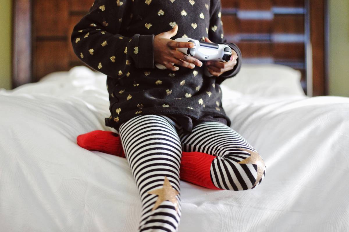 gaming bed for kids with integrated desk and RGB lighting